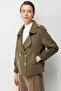 Glittery Fabric Coat with Epaulettes - 2