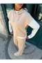 Women's 3-Piece Set with Hooded Top and Tie-Details on the Sides and Wide-Leg Pants - 3