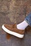 Nova Model Genuine Leather Handmade Cinnamon Suede Casual Shoes - 2