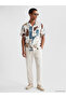 Lcw Vision Ecru Regular Fit Patterned Viscose Men's Shirt - 3