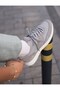 Sage Model Genuine Leather Handmade Gray Knitwear Sneaker Shoes - 3