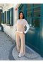 Women's 3-Piece Set with Hooded Top and Tie-Details on the Sides and Wide-Leg Pants - 2