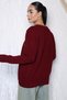 Burgundy Collar Embroidered Knitwear Cardigan - 6