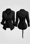 Slim Fit Corseted Long Sleeve Shirt with Lace-Up Back - 2