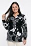 Women's Abstract Circular Pattern Large Pocket Plus Size Cotton Shirt - 3