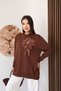Women's Floral Appliqué Stone Detailed Crew Neck Long Sleeve Tunic 2632 - 5