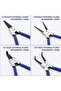 4-Piece Snap Ring Pliers Set, 180 mm Internal & External - 2