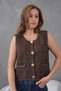 Gray Gold Button Detailed Pocketed Knitwear Vest Aw26Ye0001 - 3