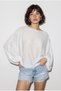 Women's White Balloon Batwing Sleeve Mercerized Knitwear Blouse 2834 60286468