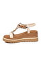 White Genuine Leather Stone Embroidered Patterned Thick Soft Sole Women's Sandals B464 Z - 2