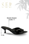 Heeled Women's Slippers - 5 cm Thin Heeled Women's Slippers Black Patent Leather