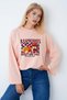 Women's Raspberry Printed Wide Sleeve Oversize Body
