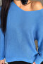 Dark Blue V-Neck Casual Knit Blouse (Available in Sizes S, M, L, XL) - 2