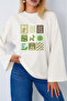 Women's Retro Collage Printed Long-Sleeved Body Suitable for Hijab - 2