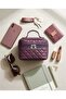 Purple Leather Look Women's Shoulder Bag