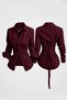 Slim Fit Corseted Long Sleeve Shirt with Lace-Up Back - 2