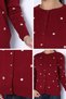 Burgundy Embroidered Knitwear Cardigan - 5