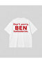 I'M Hallederim Written Back Print Oversize White Unisex Cotton T-Shirt