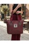 Burgundy Daily Shopper Women's Bag with Hand and Shoulder Straps - 3