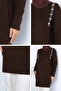 Coffee Rose Stone Embroidered Hijab Knitwear Tunic - 5