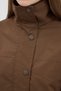 Women's Brown Stand Collar Snap Fastener Short Trench Coat - 6