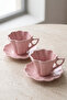 Flower Shaped Turkish Coffee Cup Set for 2 People 150 ml Stylish Coffee Cup Set - 7