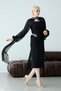 Black Strapless Cape Dress with Stone Detailing and Midi Evening Gown - 3
