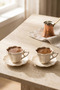 Flower Shaped Turkish Coffee Cup Set for 2 People 150 ml Stylish Coffee Cup Set - 2