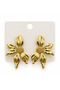 Gold Flower Design Earrings, Women's Earrings - 2