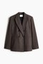 Dekoratif Düğmeli Kruvaze Blazer - 5
