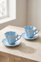 Flower Shaped Turkish Coffee Cup Set for 2 People 150 ml Stylish Coffee Cup Set - 7