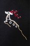 Women's Oversize Hoodie with Deer Embroidery in Black – Hooded, Kangaroo Pocket, 3-Thread Ribbed Fleece - 3