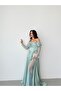 Mint Boat Neck Underwire Lace Detailed Long Evening Dress - 6