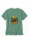 Dubai Themed Modern Unisex T-Shirt - Back Print - Green - 5