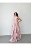Pudra Halter Neck Flounce Long Evening Dress - 3