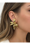 Gold Flower Design Earrings, Women's Earrings