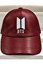 Bts Embroidered Custom Production and Design 100% Leather Hat Cap - 2