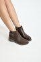Women's Brown Comfortable Fit Orthopedic Sole Zippered Boots - 4
