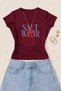 Women's Salt Water Soul Printed Cotton Lycra Slim Fit Body T-Shirt - Burgundy