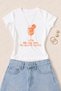 Women's Aperol Spritz Printed Cotton Lycra Slim Fit Body T-Shirt - White