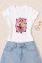 Women's Blackpink Illustration Printed Cotton Lycra Slim Fit Body T-Shirt - White