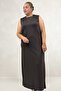 42050 Plus Size Modal Sleeveless Dress - Coffee - 2