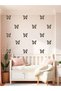 Butterflies with Tree and Flower Motifs in Black and Cream Colors, 96 Pieces, 8cm