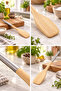 Bamboo Metal Handle Side Spatula – Natural Bamboo Kitchen Utensil Ergonomic Serving and Mixing Spoon - 4
