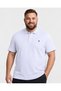 White Short Sleeve Polo Collar Men's Plus Size T-Shirt