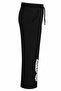 Ribbon Print 2-Strand Black Girls' Sweatpants 8076 - 2