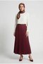 Pilisoley Pleated Bell Skirt with Elastic Waist, Standard Size, Cotton Dabıl Fabric