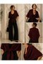 Women's Burgundy Knitwear Over-The-Shoulder Shawl Sal1316 - 3