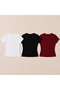 Women's Cherry Themed 3-Piece Cotton Lycra Slim Fit Body T-Shirt Set - 2