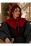 Women's Burgundy Knitwear Balaklava Neck Collar Byn09